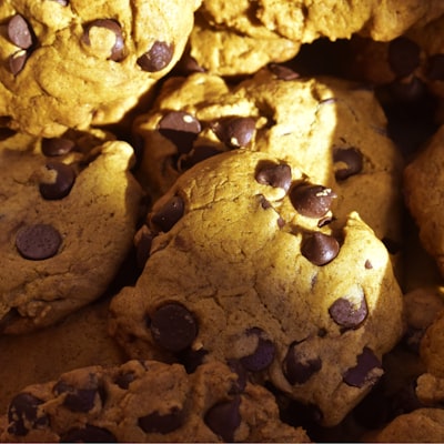 Freshly baked chocolate cookies