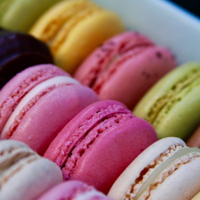 Colorful French macarons