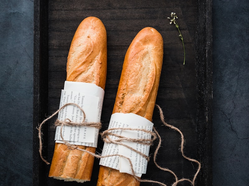 Crusty sourdough baguettes